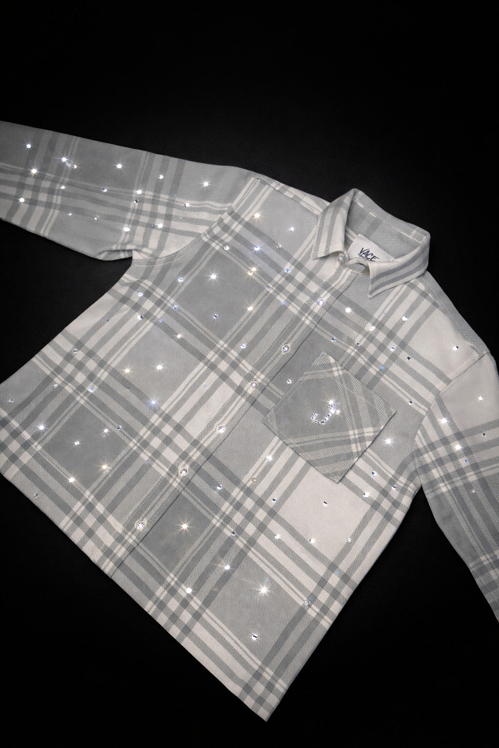 VACE Custom Flanell-Hemd - 1 of 1 mit Perlen oder Strassteinen/Perlen